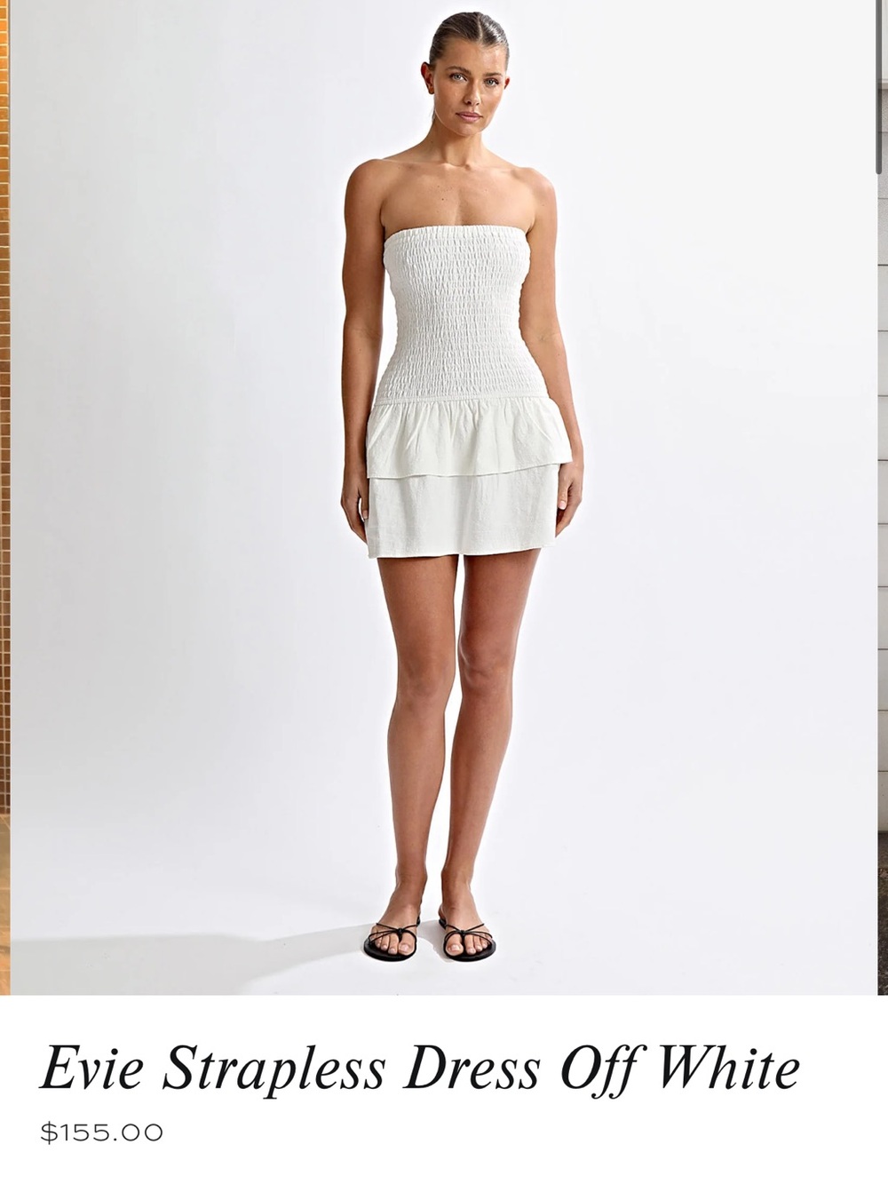 Evie Strapless Dress in Off White